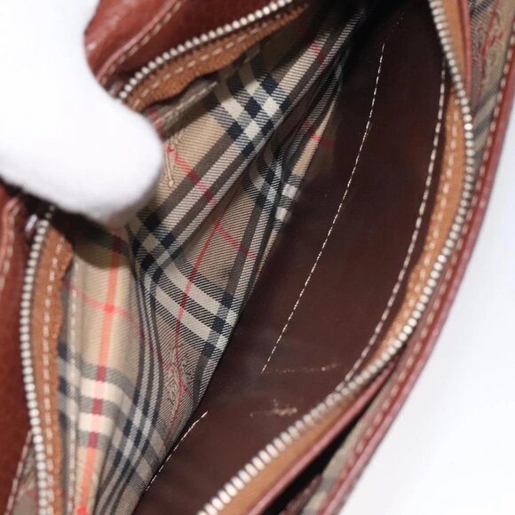 Burberrys Clutch Bag Leather Brown Auth ti2967 - Picture 10 of 16